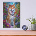 'Spring Shiba Inu' by Dean Russo – Metal Wall Art, 12x16 room view