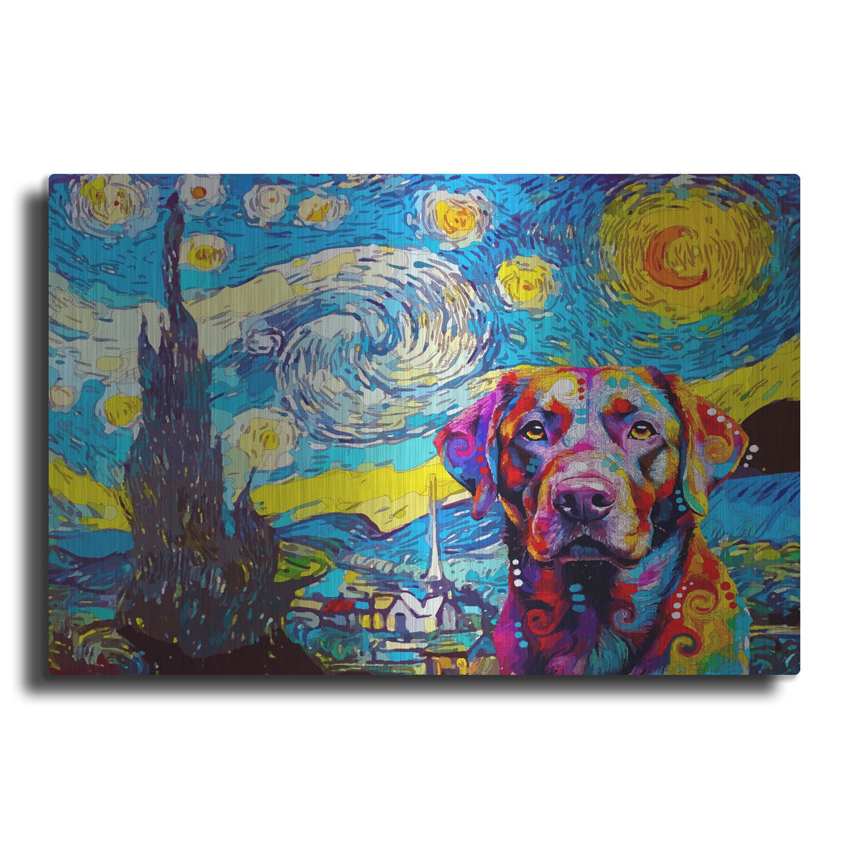 'The Starry Labrador' by Dean Russo – Metal Wall Art