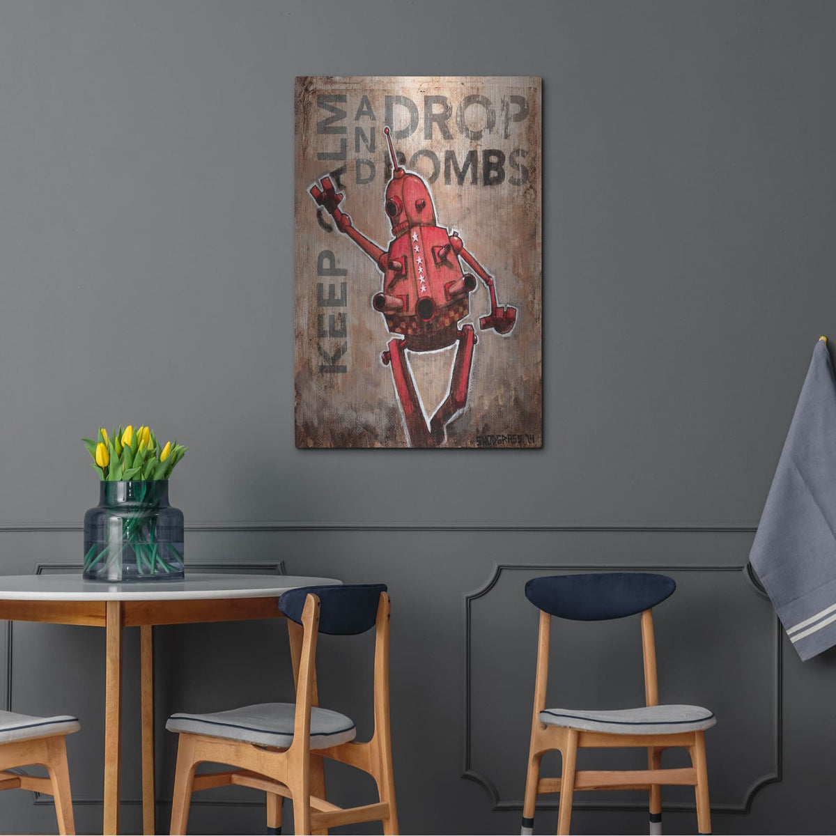 'Drop Bombs' by Craig Snodgrass – Metal Wall Art, 24x36 room view