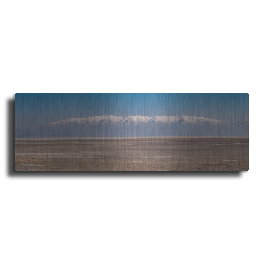 'Antelope Island Utah Mountains Panorama' by Luxe Metal Portfolio – Metal Wall Art