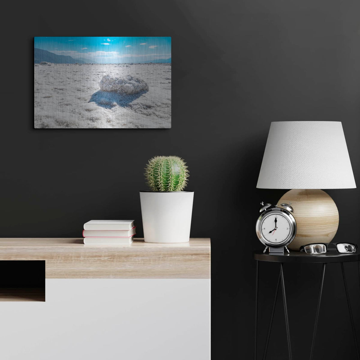 'Badwater Basin - Salt Rock' by Luxe Metal Portfolio – Metal Wall Art, 24x16 room view