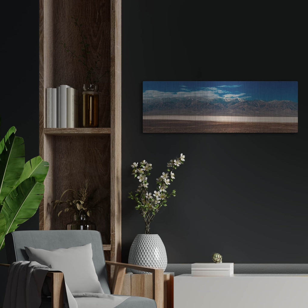 'Death Valley - Badwater Basin Panorama 3' by Luxe Metal Portfolio – Metal Wall Art, 36x12 room view