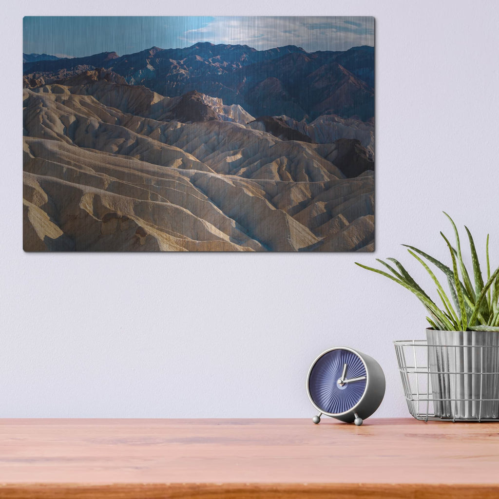 'Death Valley - Zabriskie Point View' by Luxe Metal Portfolio – Metal Wall Art, 16x12 room view