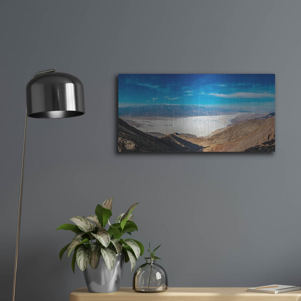 'Death Valley Dantes View' by Luxe Metal Portfolio – Metal Wall Art, 24x12 room view