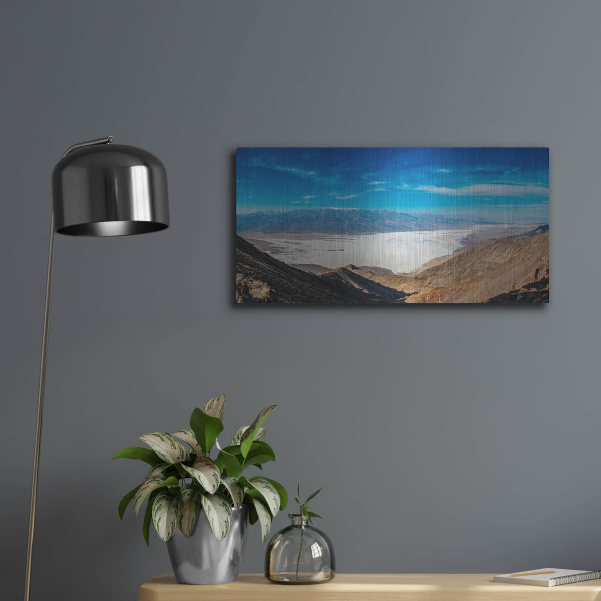 'Death Valley Dantes View' by Luxe Metal Portfolio – Metal Wall Art, 24x12 room view