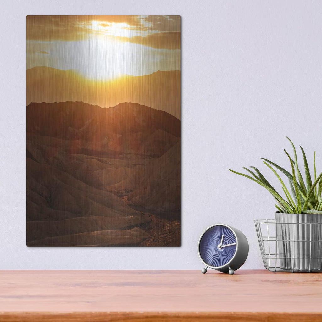 'Death Valley Hot Sunset' by Luxe Metal Portfolio – Metal Wall Art, 12x16 room view