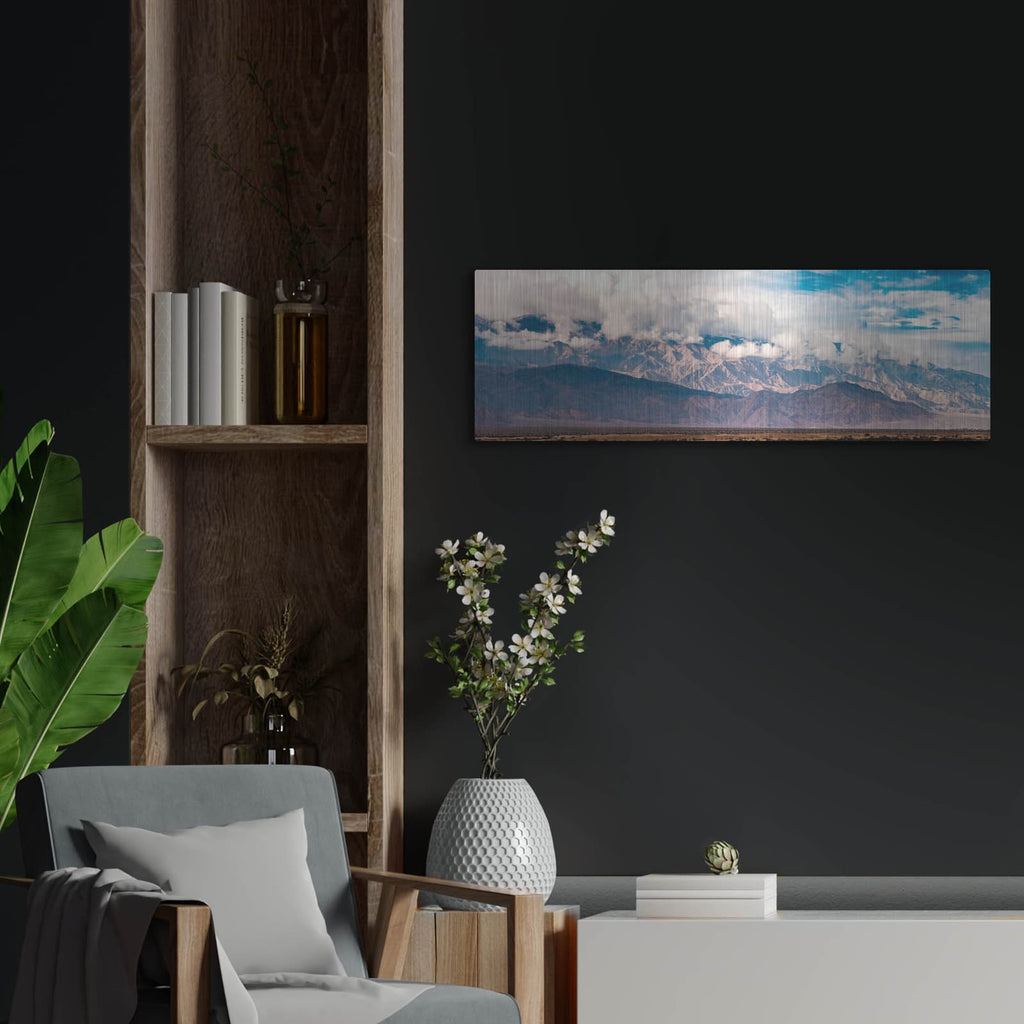 'Death Valley Mountains Panorama' by Luxe Metal Portfolio – Metal Wall Art, 36x12 room view