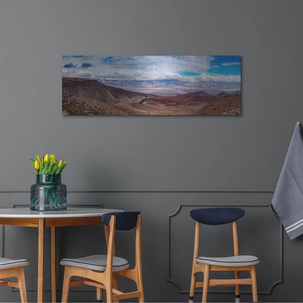'Death Valley Overlook Panorama' by Luxe Metal Portfolio – Metal Wall Art, 48x16 room view