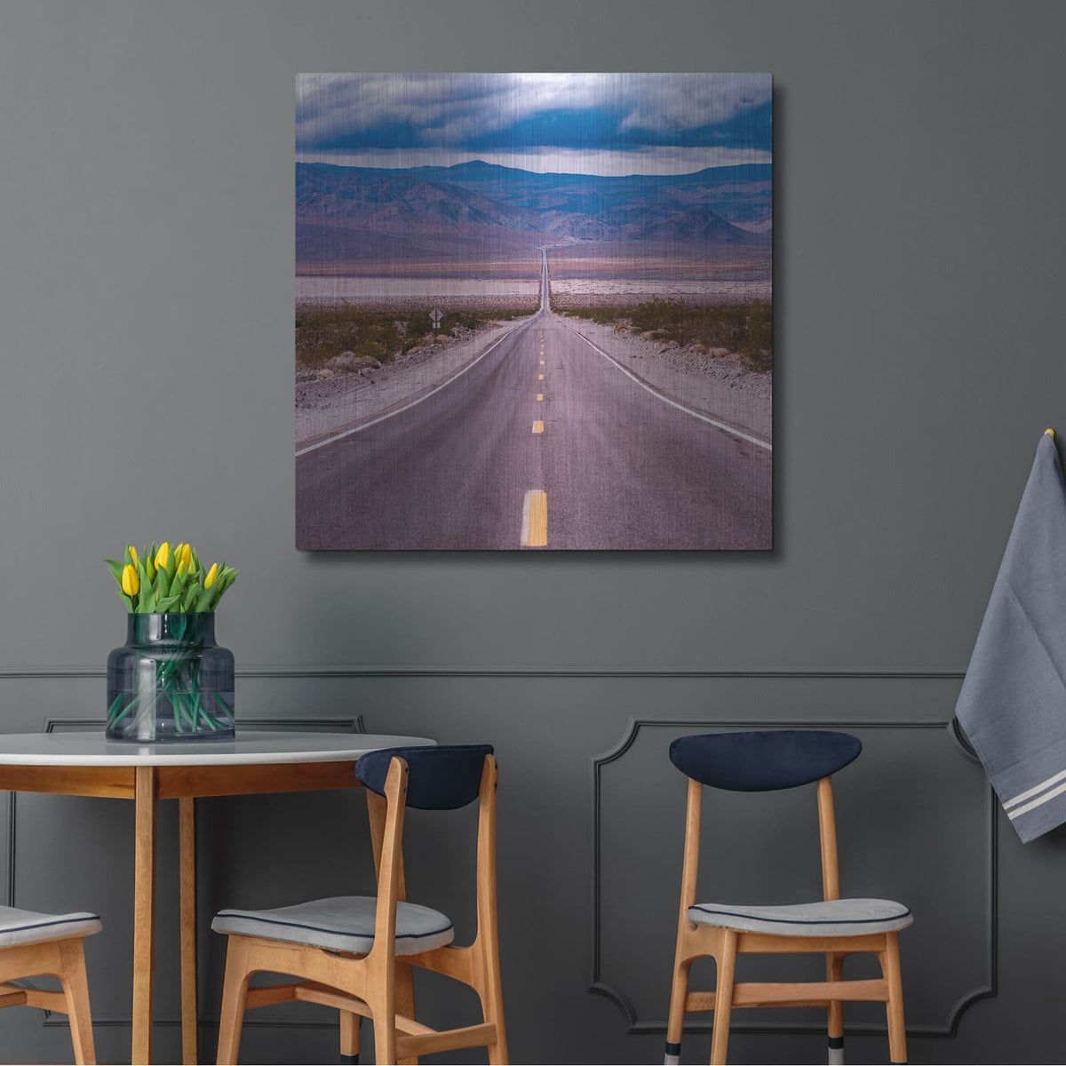 'Death Valley Road' by Luxe Metal Portfolio – Metal Wall Art, 36x36 room view