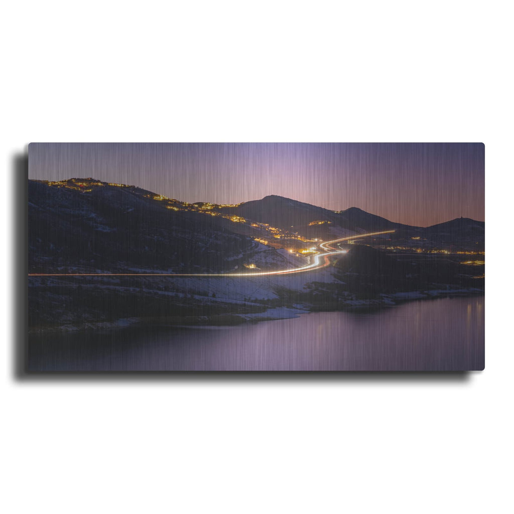 'Deer Valley Mountains Nighttime' by Luxe Metal Portfolio – Metal Wall Art