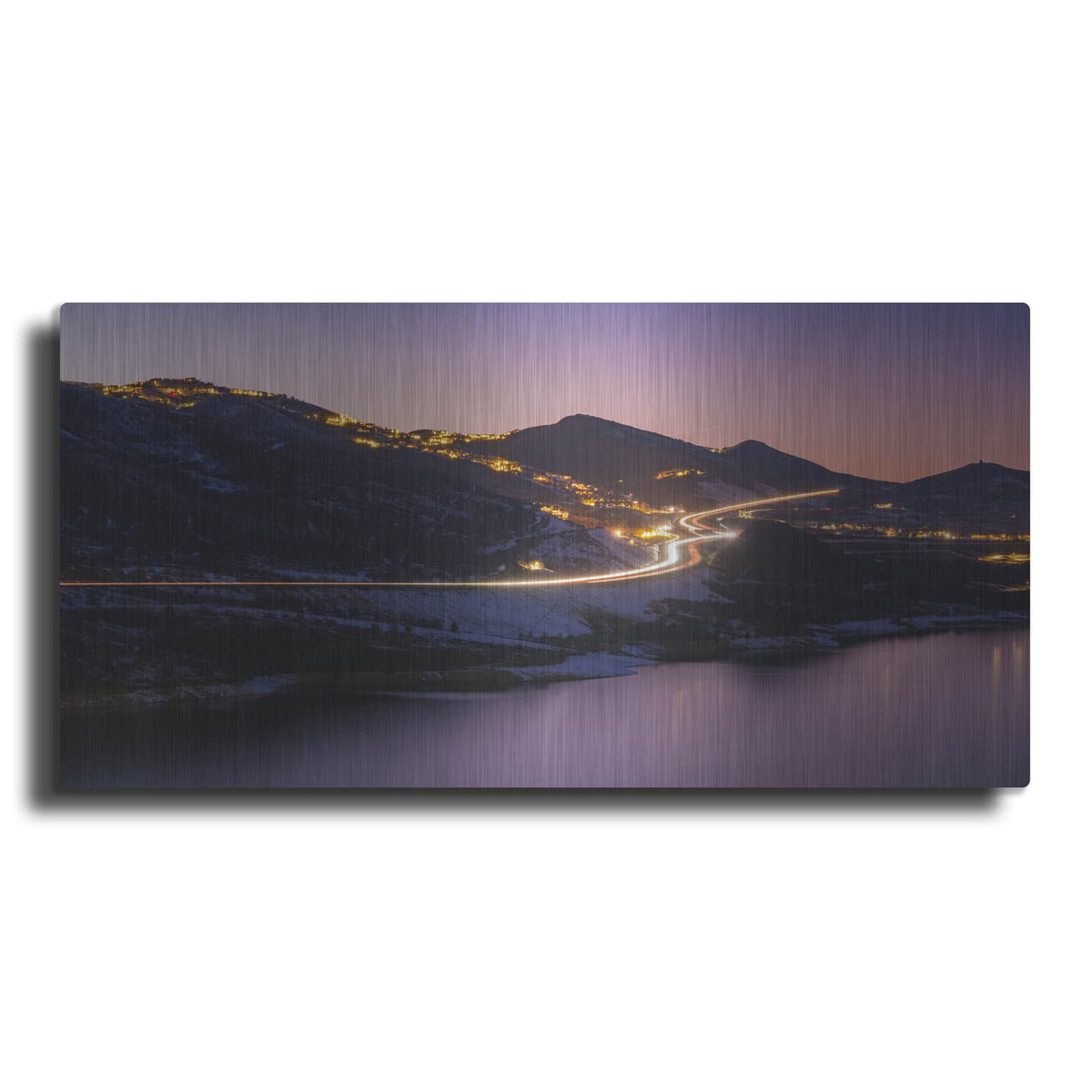 'Deer Valley Mountains Nighttime' by Luxe Metal Portfolio – Metal Wall Art