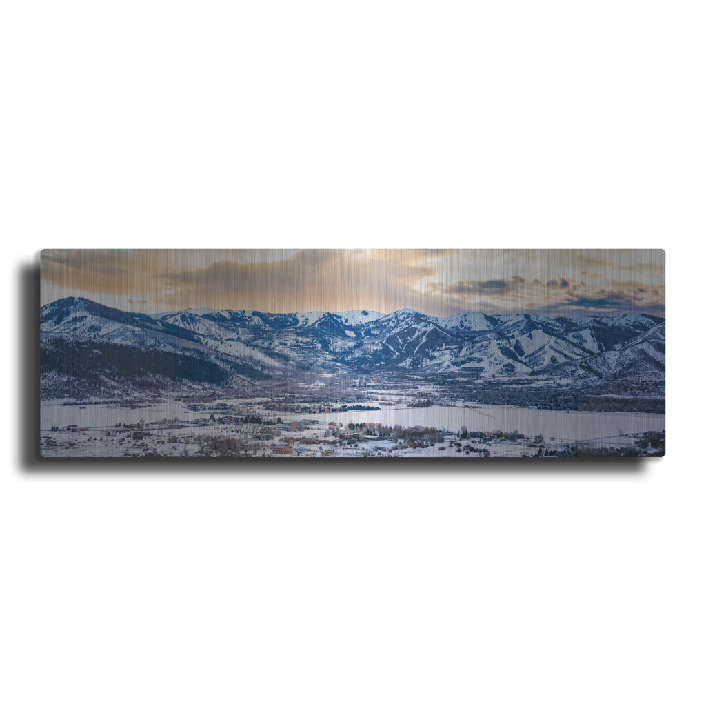 'Park City Canyons Mountain Sunset Panorama' by Luxe Metal Portfolio – Metal Wall Art