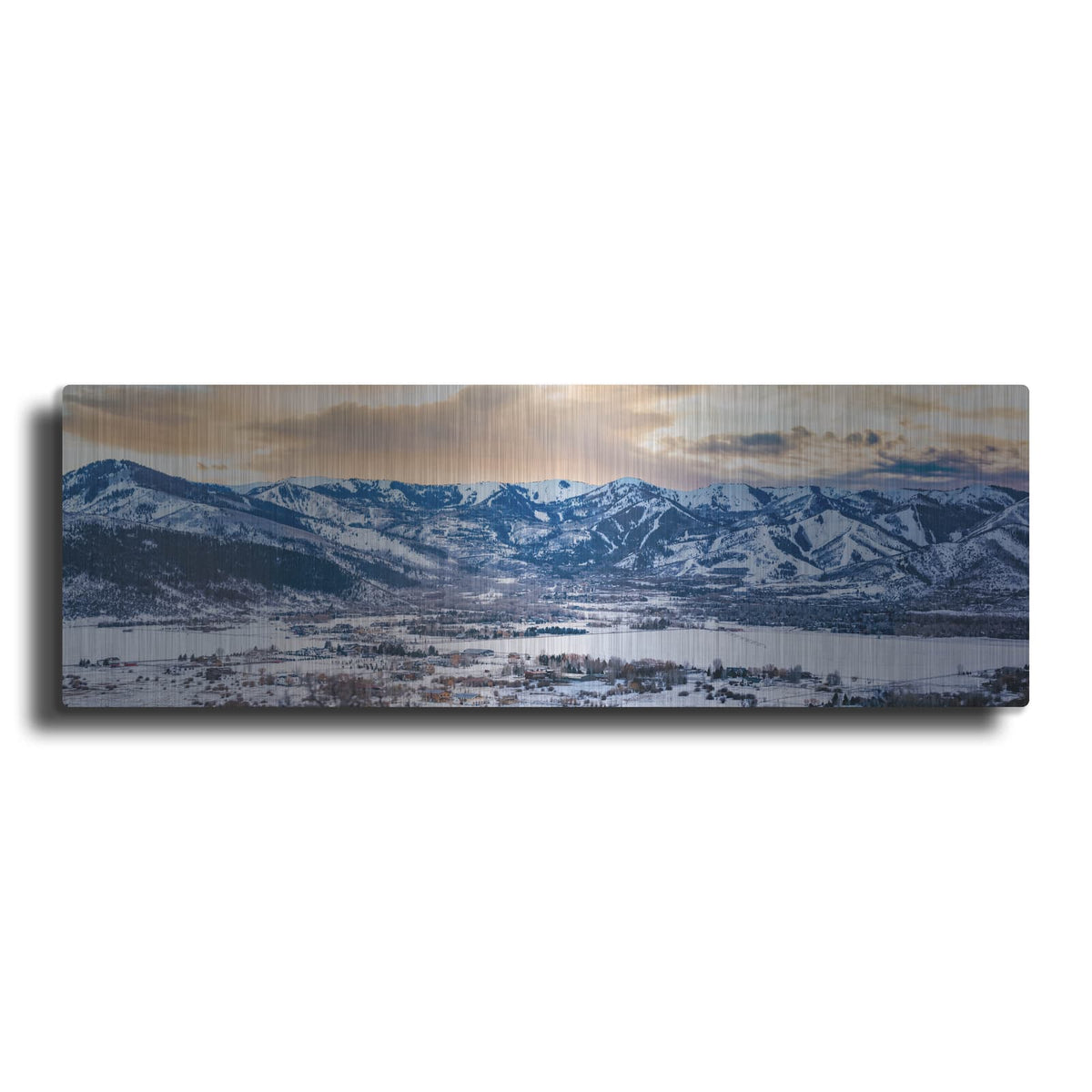 'Park City Canyons Mountain Sunset Panorama' by Luxe Metal Portfolio – Metal Wall Art
