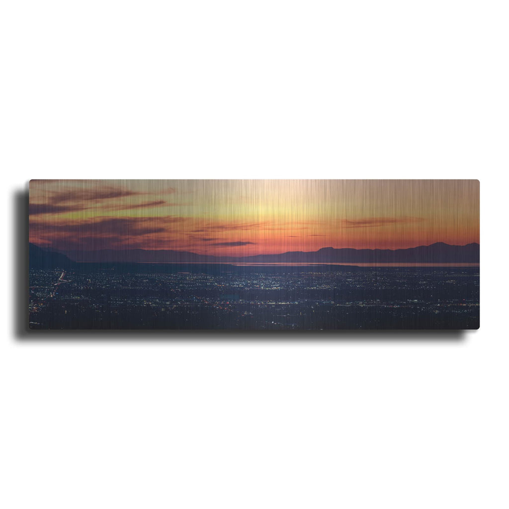 'Salt Lake City Valley Sunset Panorama' by Luxe Metal Portfolio – Metal Wall Art