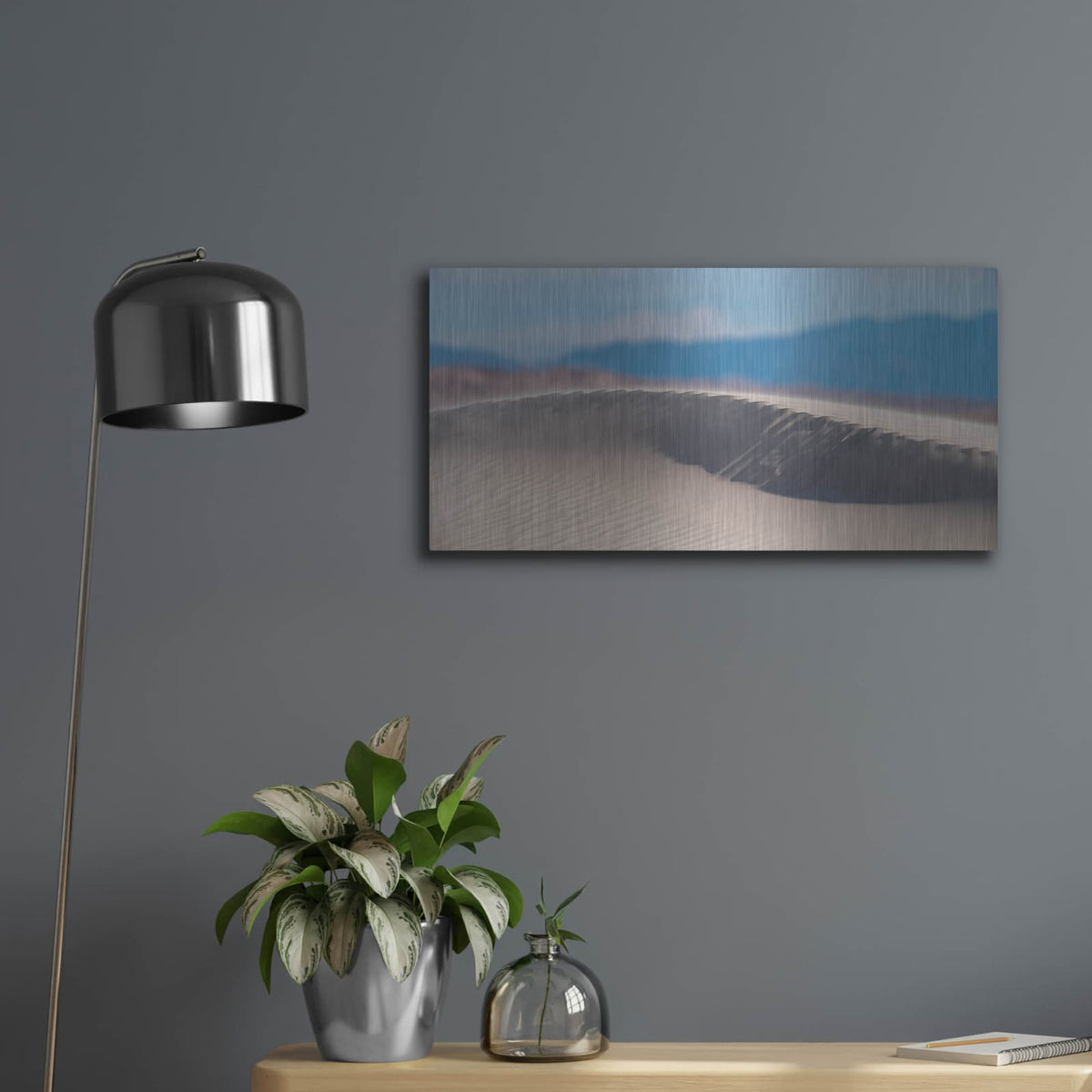 'Sand Curve' by Luxe Metal Portfolio – Metal Wall Art, 24x12 room view