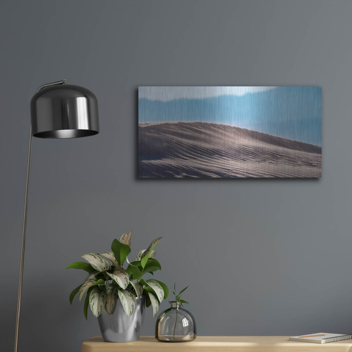 'Sand Dune Spine' by Luxe Metal Portfolio – Metal Wall Art, 24x12 room view