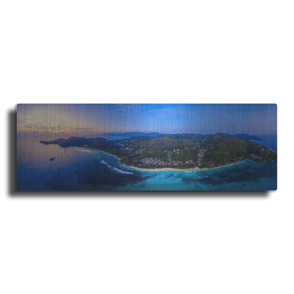 'Seychelles Mahe Island Paradise Panorama' by Luxe Metal Portfolio – Metal Wall Art