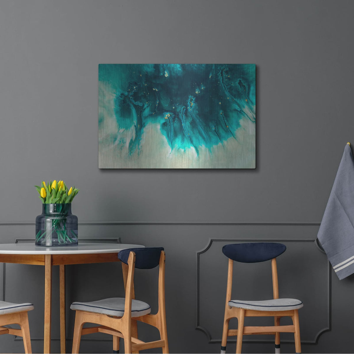 'Aqua Echoes' by Petra Meikle de Vlas – Metal Wall Art, 36x24 room view