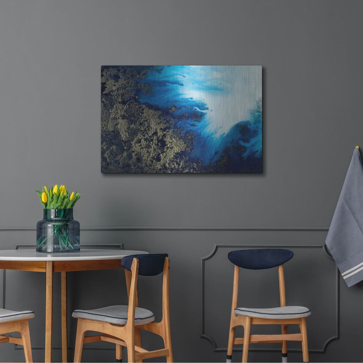 'Navy Shimmer' by Petra Meikle de Vlas – Metal Wall Art, 36x24 room view