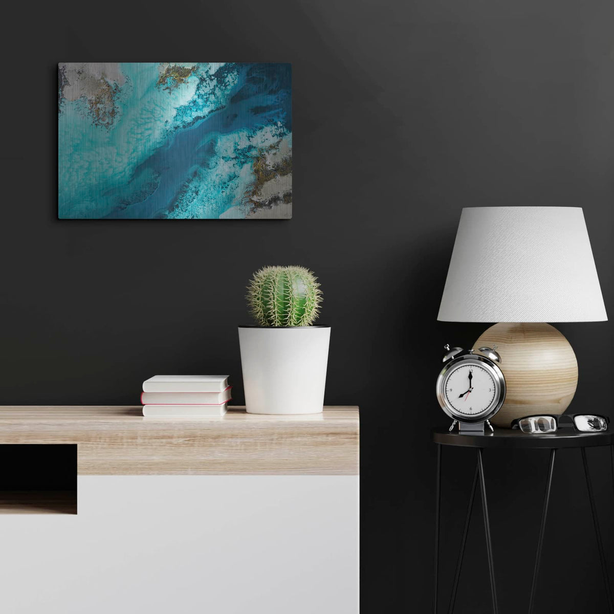 'Salt Water Passage' by Petra Meikle de Vlas – Metal Wall Art, 24x16 room view