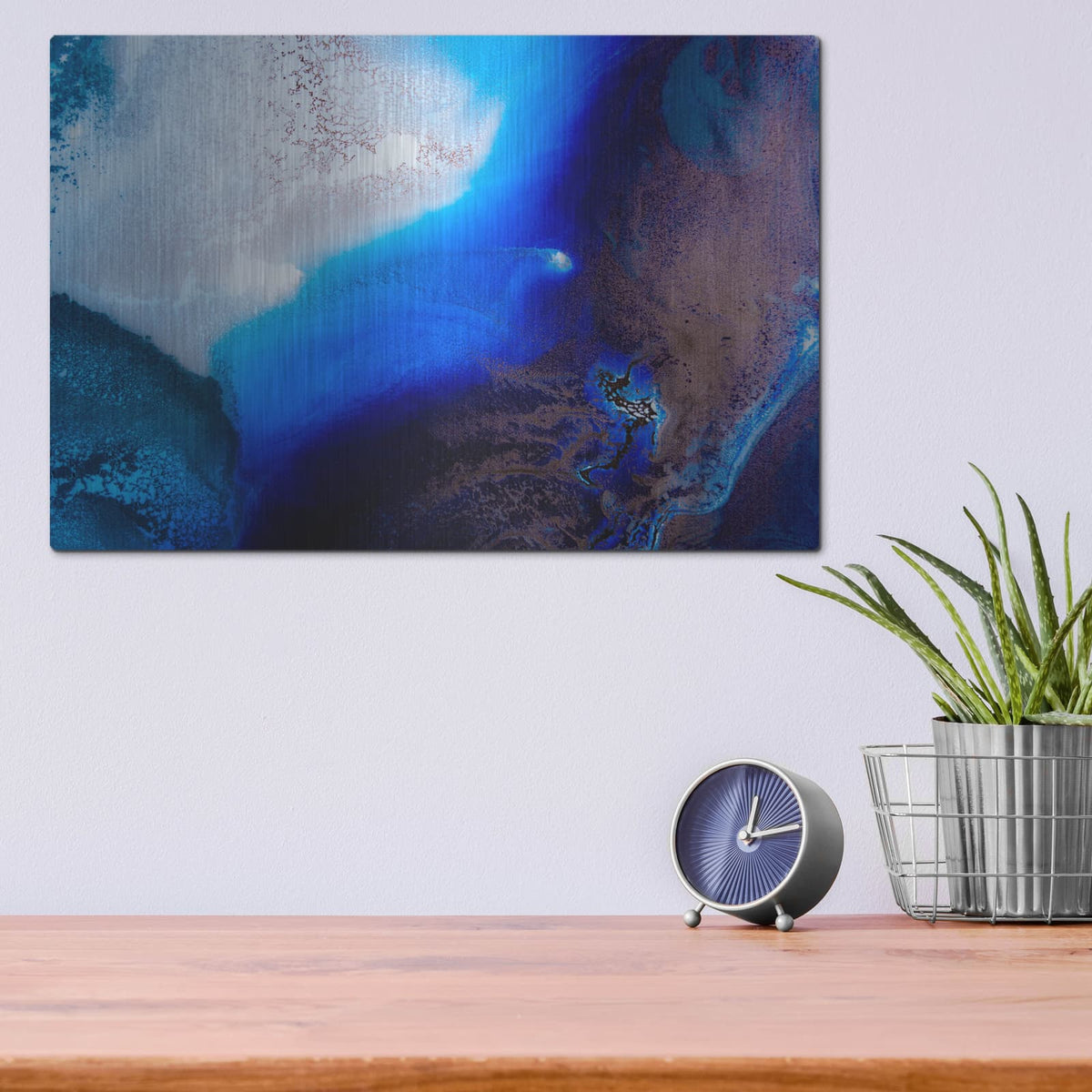 'Sapphire Haven' by Petra Meikle de Vlas – Metal Wall Art, 16x12 room view