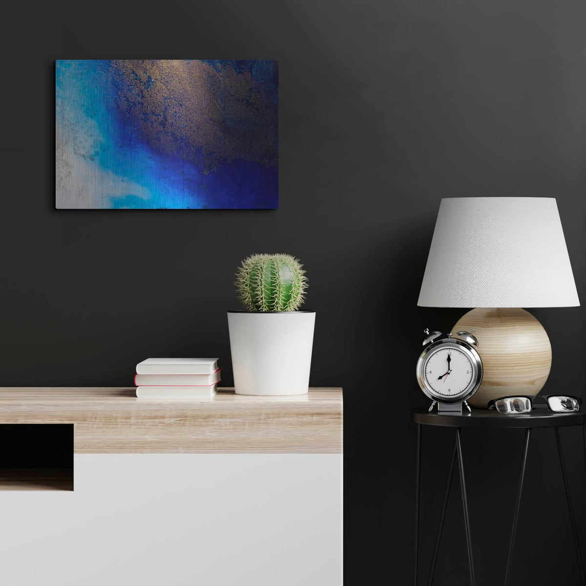 'The Big Blue' by Petra Meikle de Vlas – Metal Wall Art, 24x16 room view