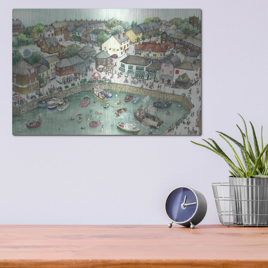 'Enjoying Some Of Padstow' by Serena – Metal Wall Art, 16x12 room view