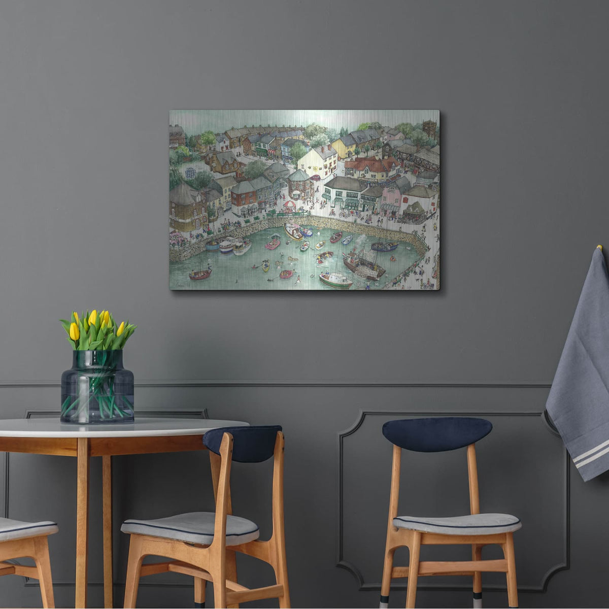 'Enjoying Some Of Padstow' by Serena – Metal Wall Art, 36x24 room view