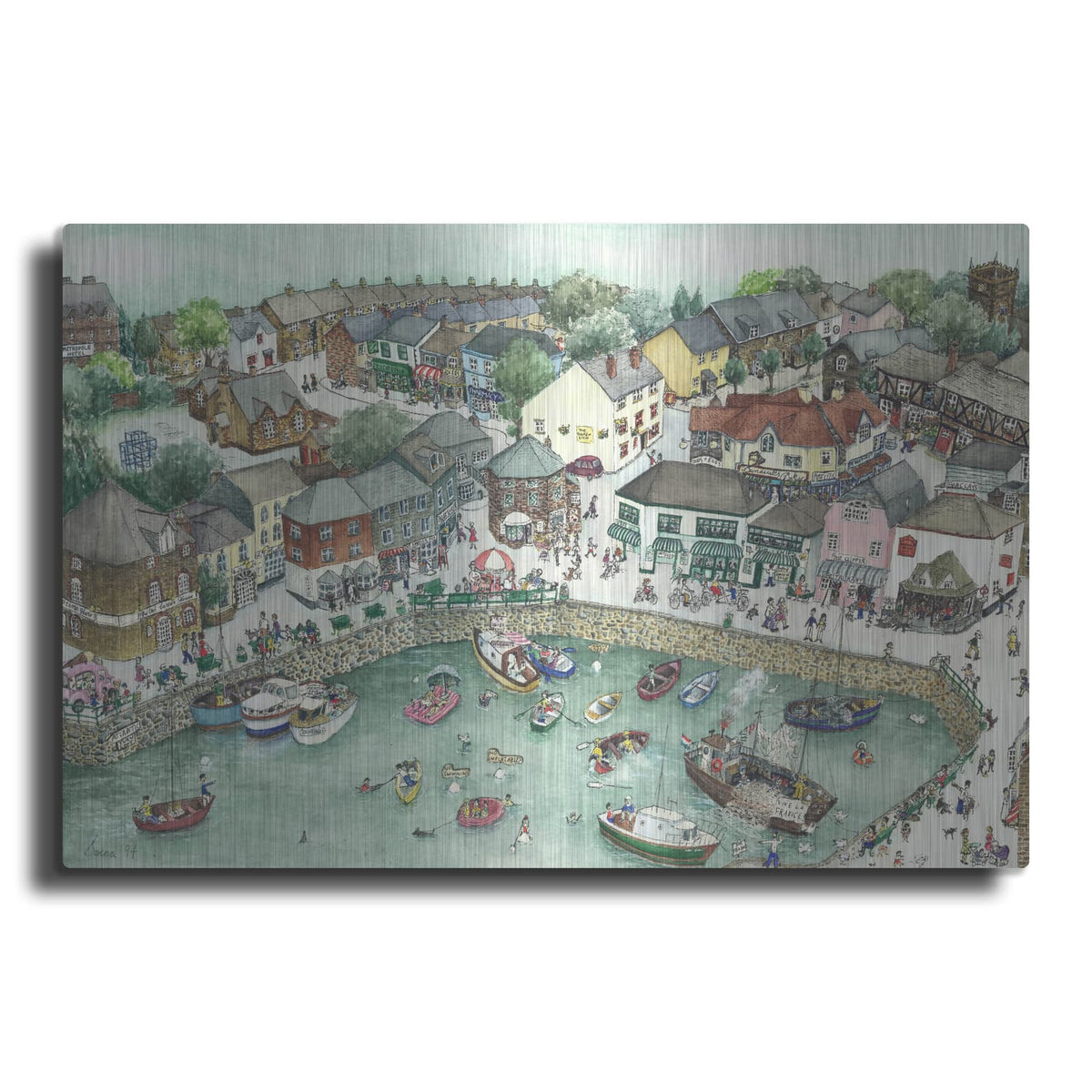 'Enjoying Some Of Padstow' by Serena – Metal Wall Art