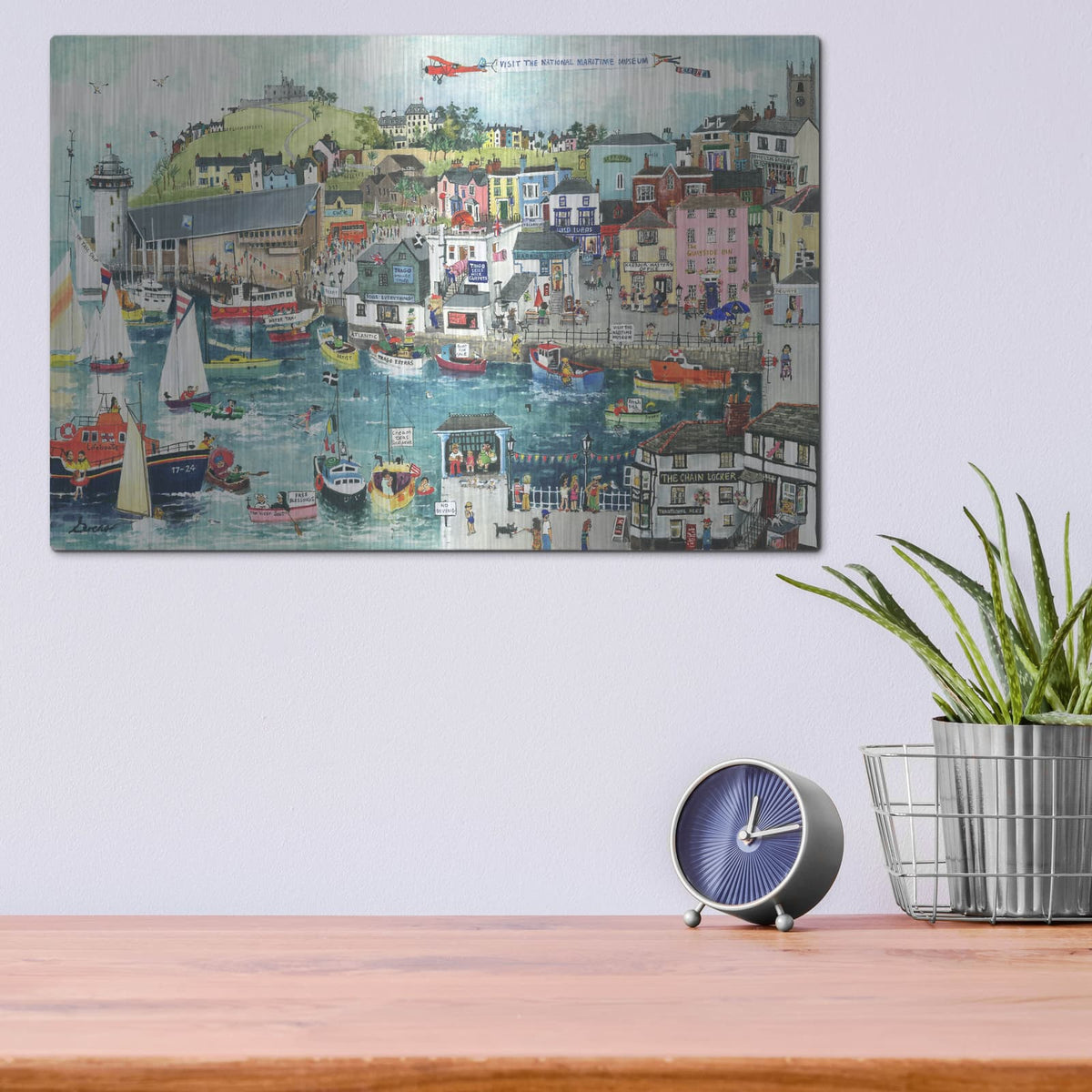 'Falmouth And The Nmmc' by Serena – Metal Wall Art, 16x12 room view