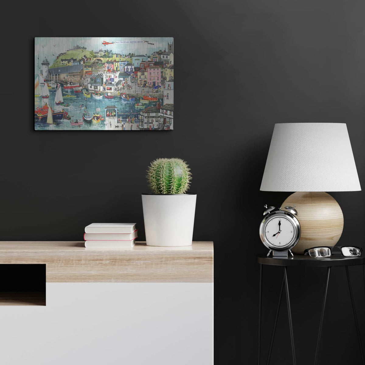 'Falmouth And The Nmmc' by Serena – Metal Wall Art, 24x16 room view