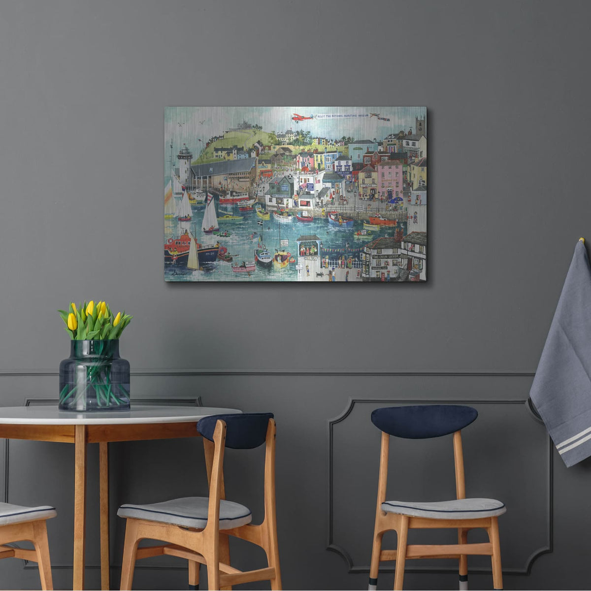 'Falmouth And The Nmmc' by Serena – Metal Wall Art, 36x24 room view