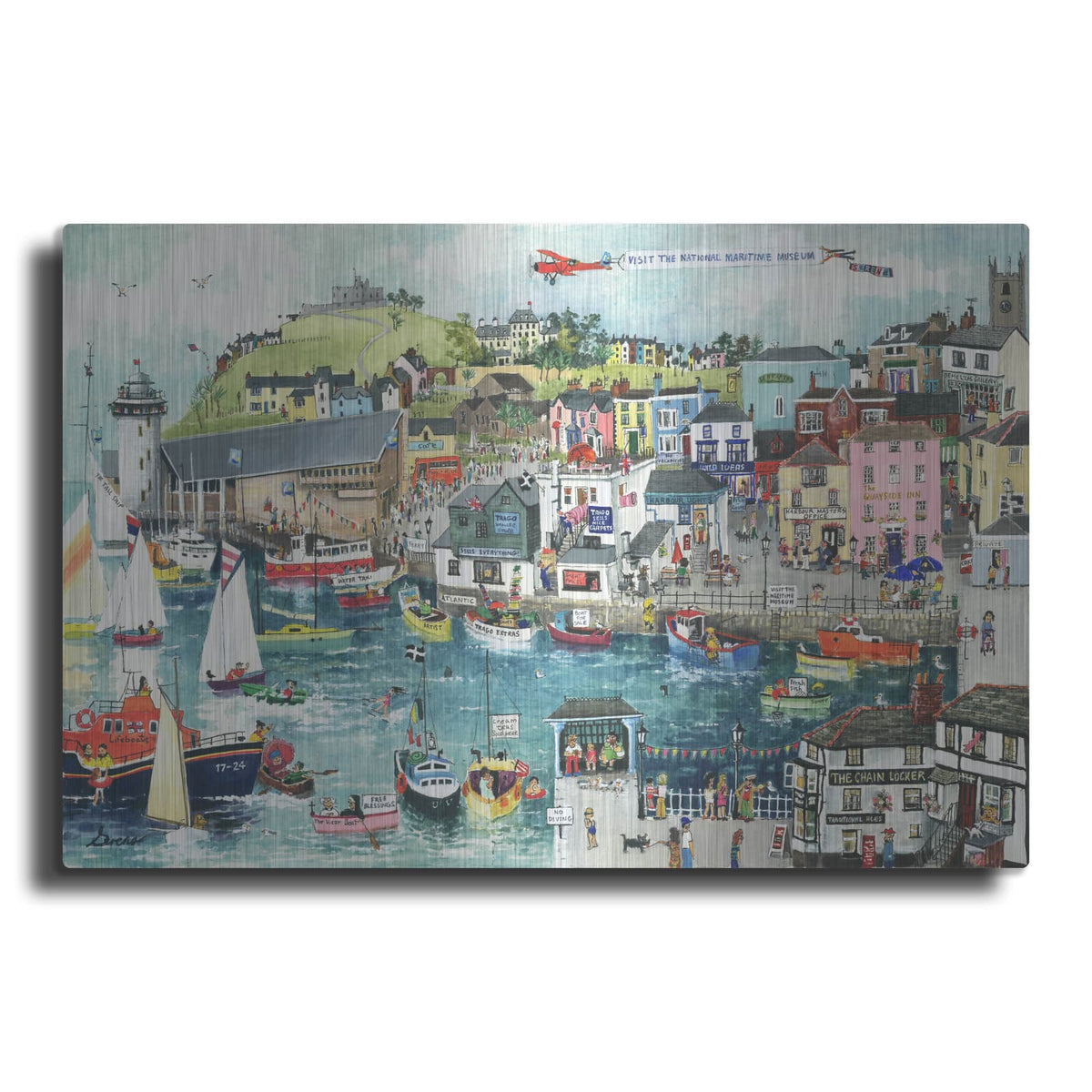 'Falmouth And The Nmmc' by Serena – Metal Wall Art