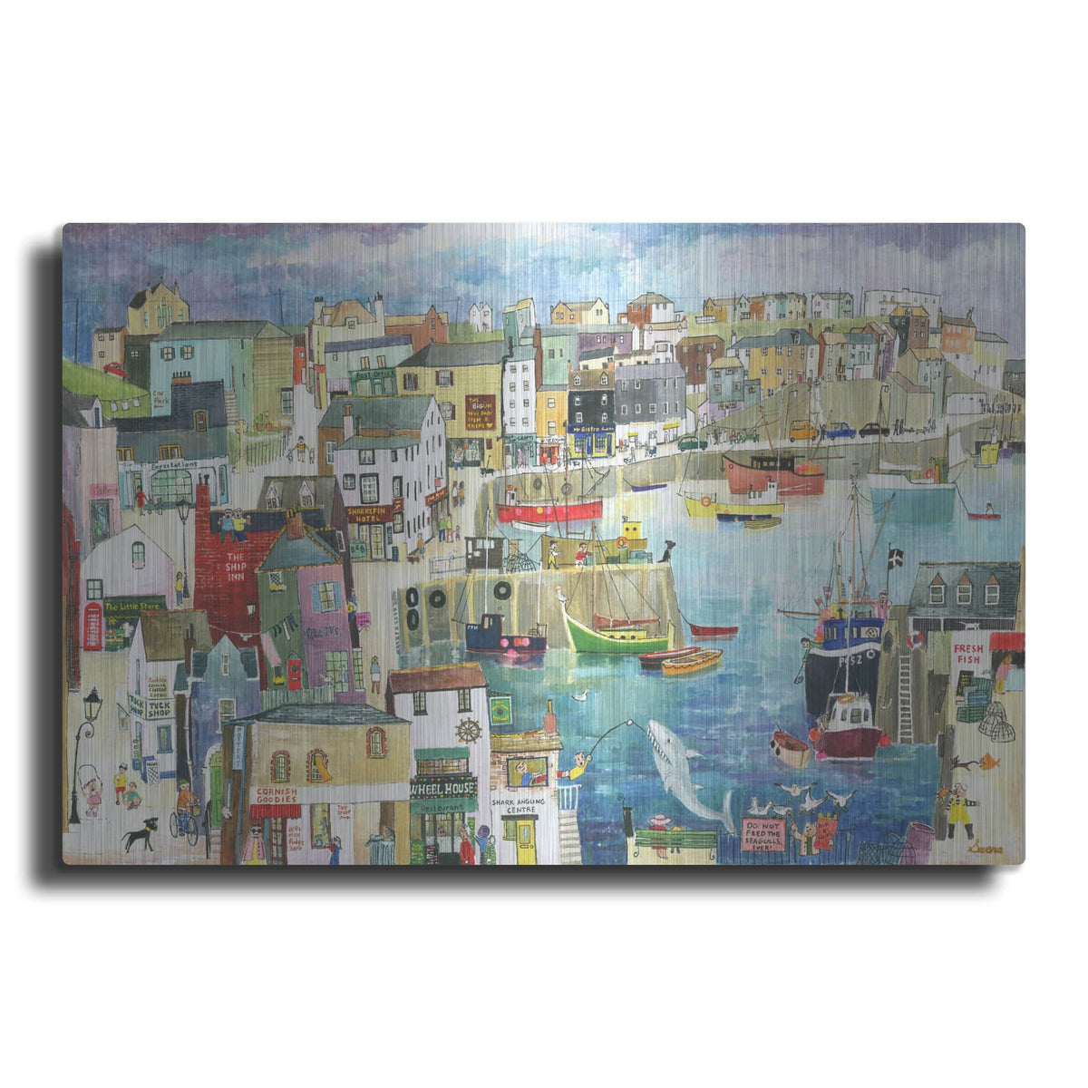 'Fishing Boats At Mevagissey' by Serena – Metal Wall Art