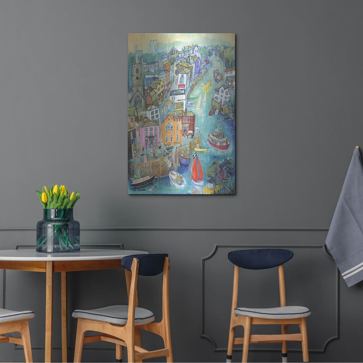 'Red Arrows Over Fowey' by Serena – Metal Wall Art, 24x36 room view