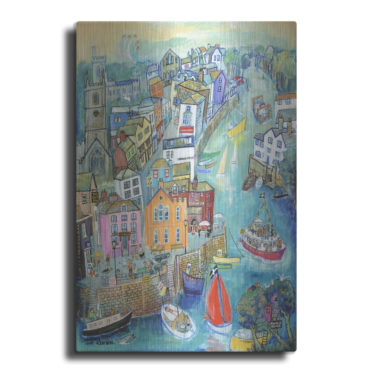 'Red Arrows Over Fowey' by Serena – Metal Wall Art