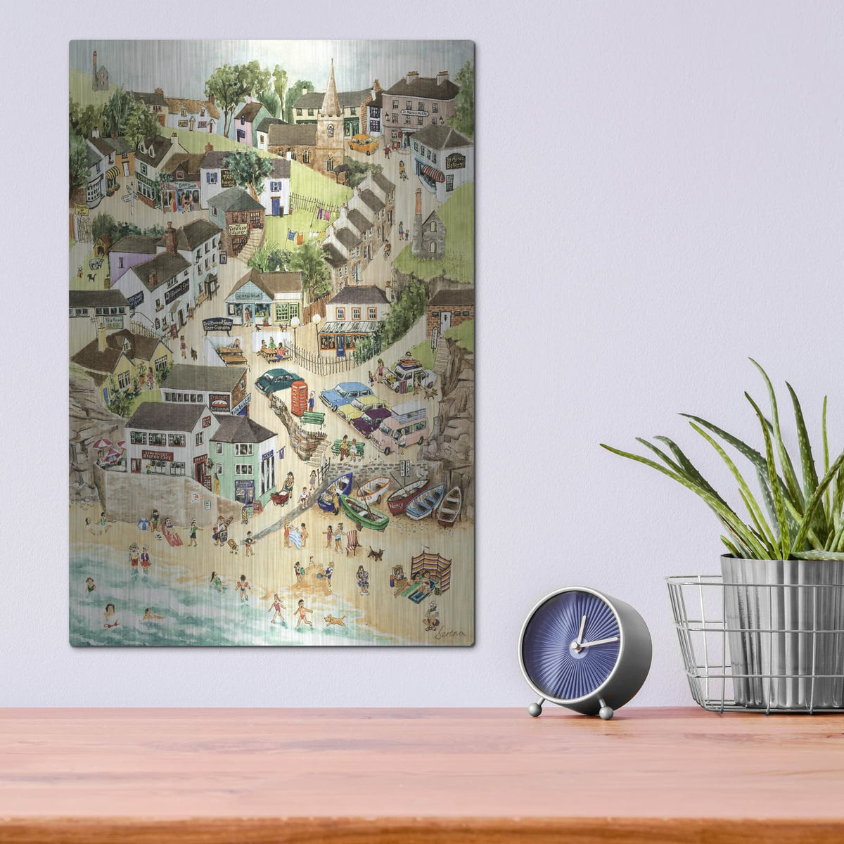 'St Agnes by The Sea' by Serena – Metal Wall Art, 12x16 room view