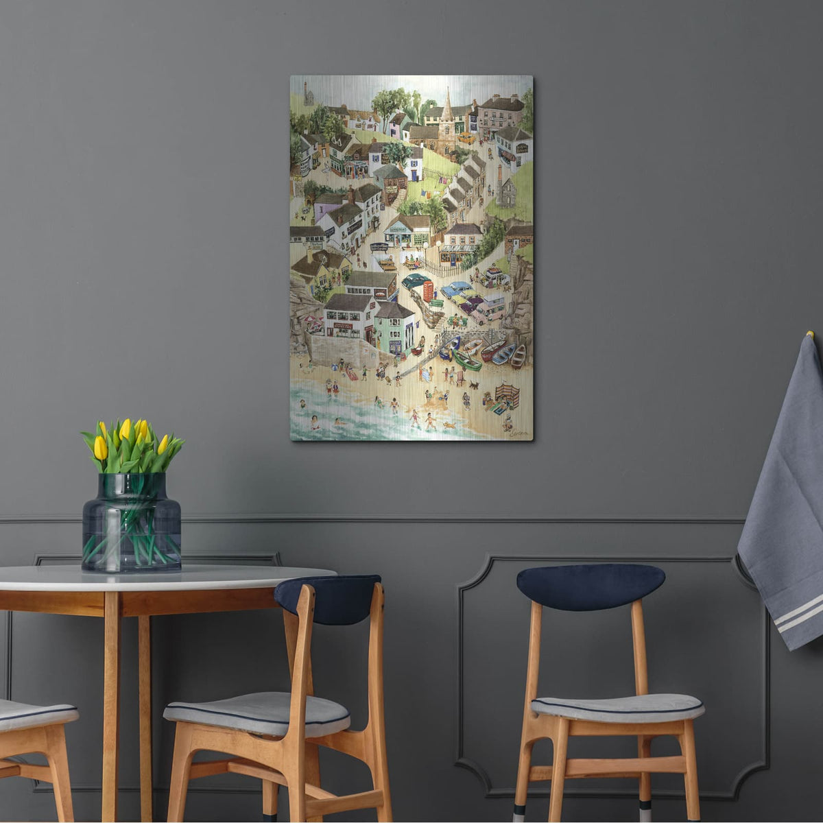 'St Agnes by The Sea' by Serena – Metal Wall Art, 24x36 room view