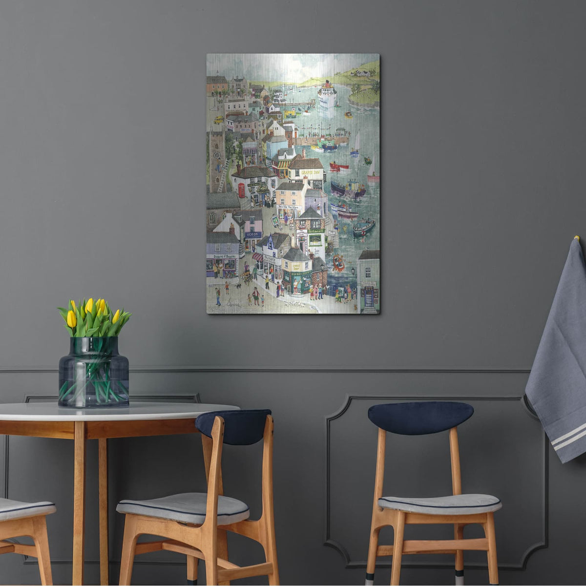 'Street Through Falmouth' by Serena – Metal Wall Art, 24x36 room view