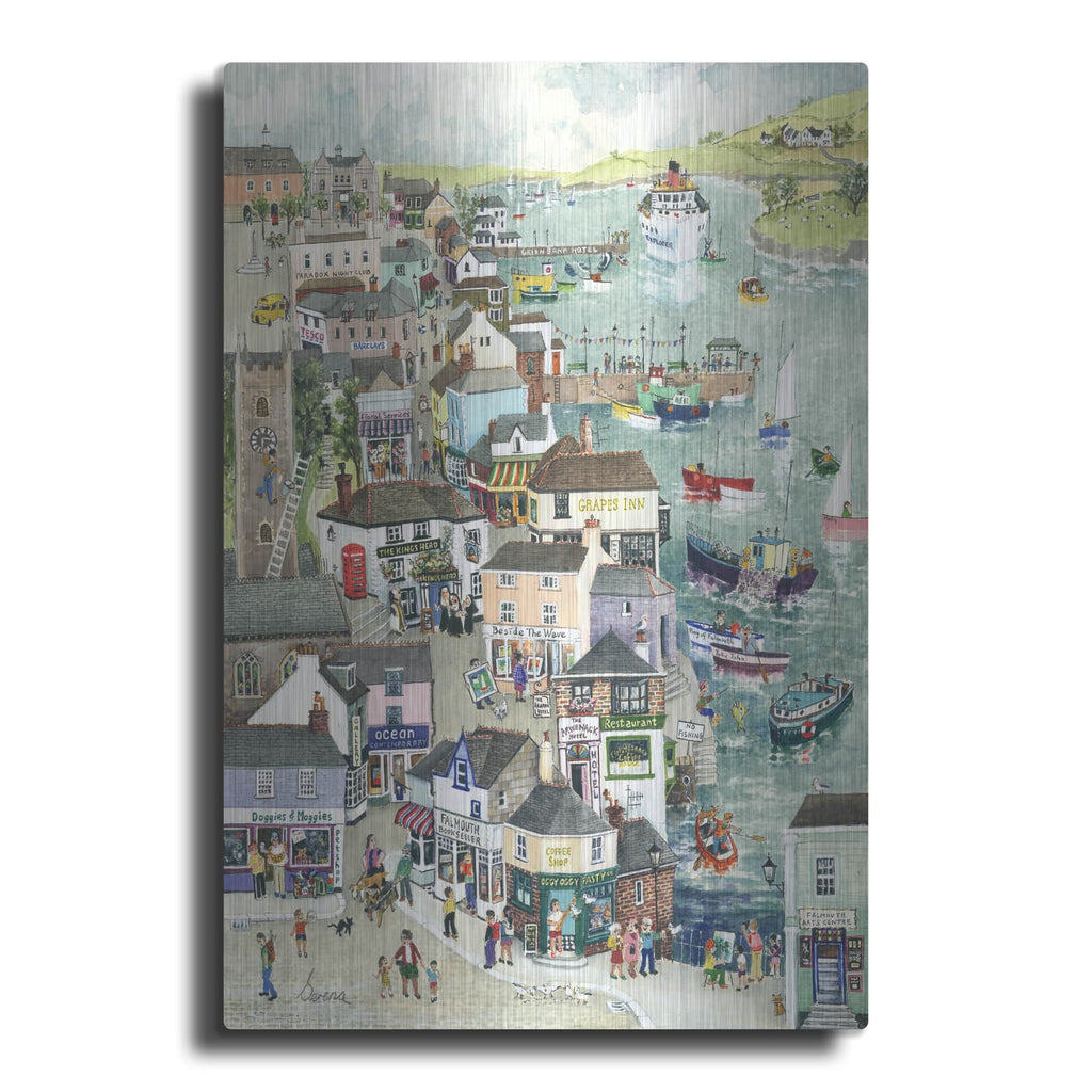 'Street Through Falmouth' by Serena – Metal Wall Art