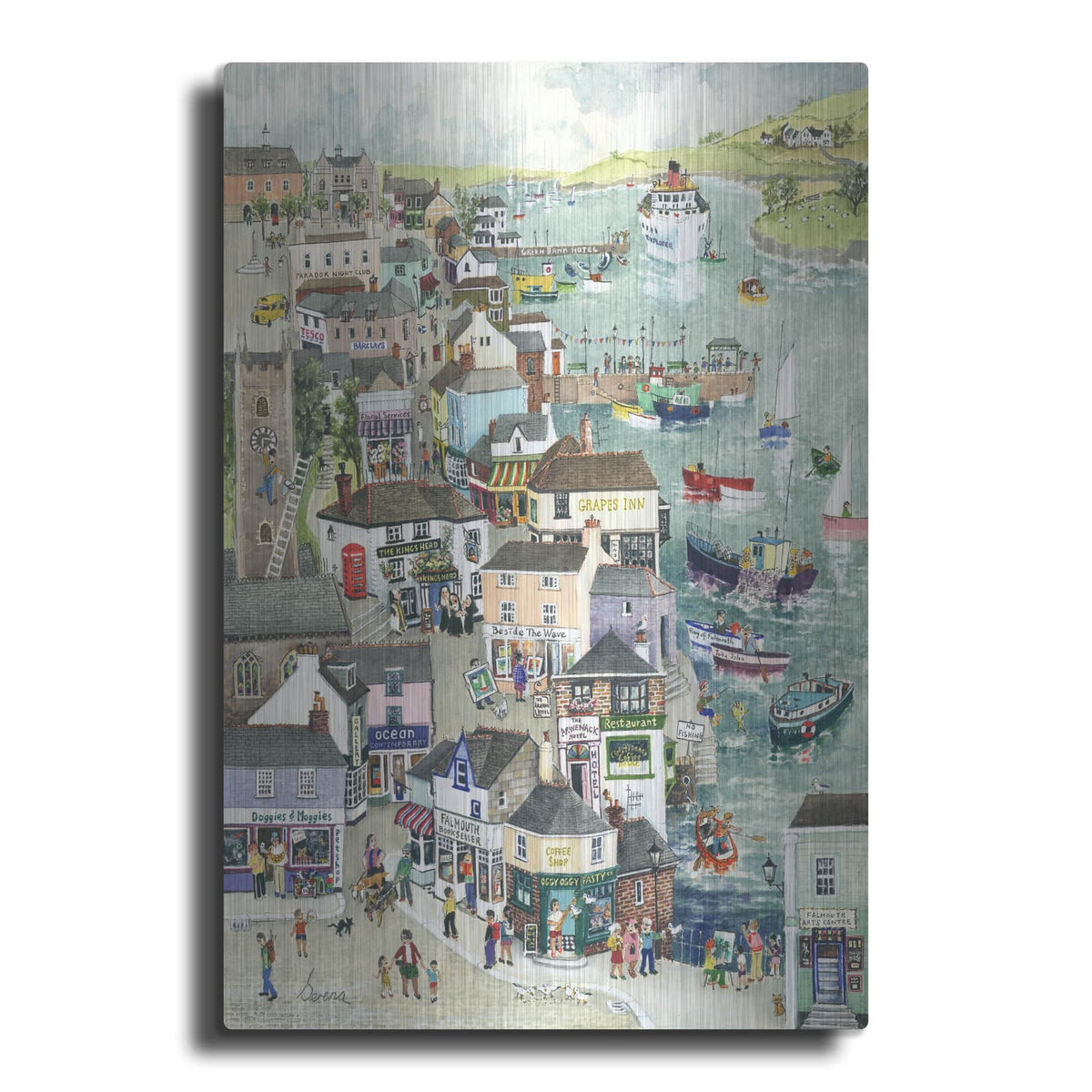 'Street Through Falmouth' by Serena – Metal Wall Art