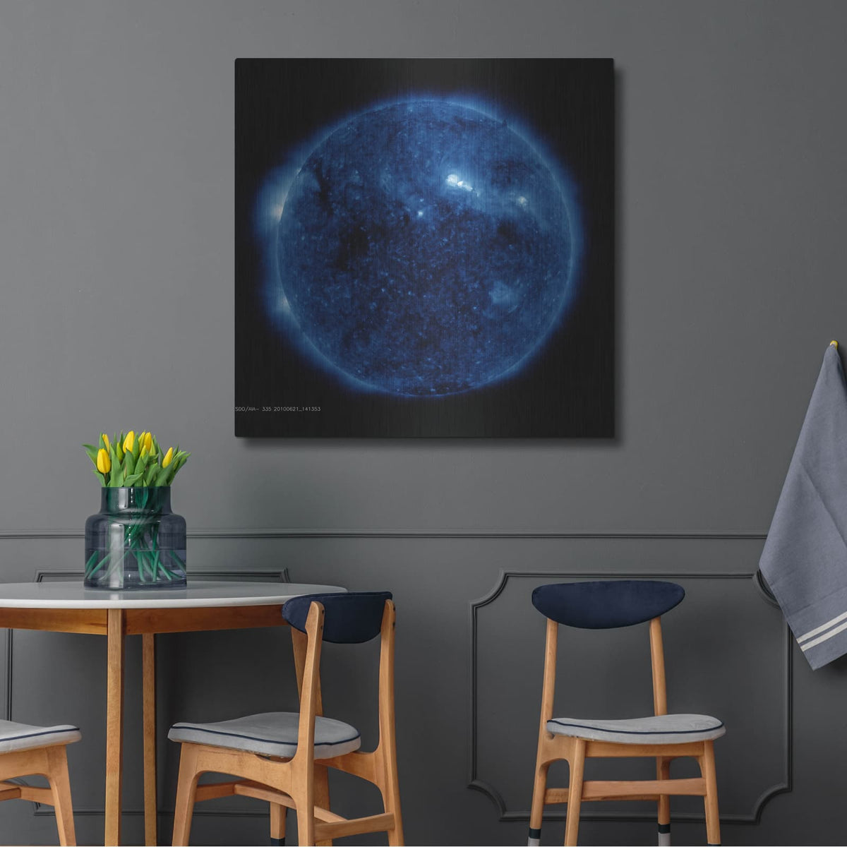 'Full Disk View Of The Sun June 21, 2010' by NASA Space Photos – Metal Wall Art, 36x36 room view