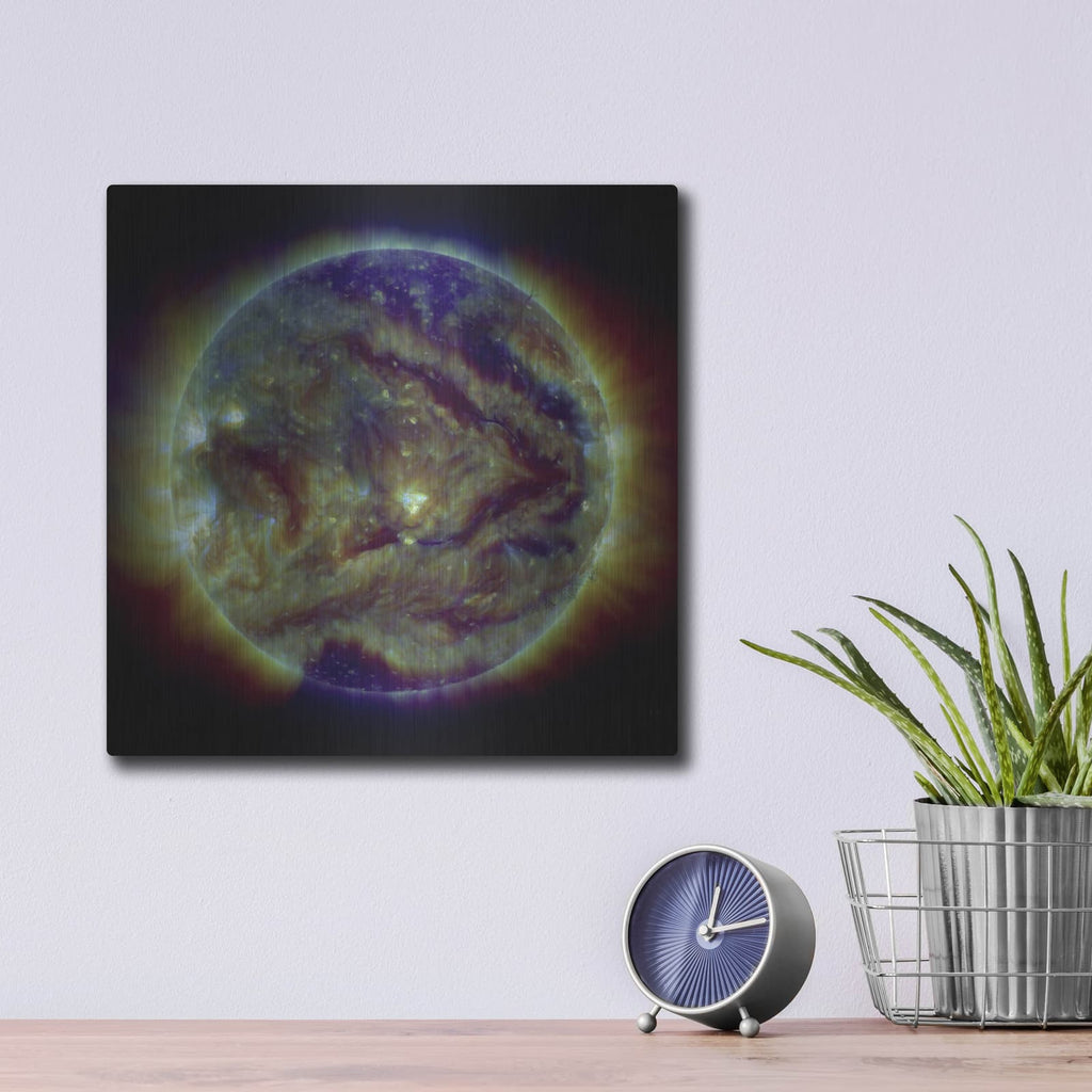 'Giant Filaments On The Face Of The Sun' by NASA Space Photos – Metal Wall Art, 12x12 room view