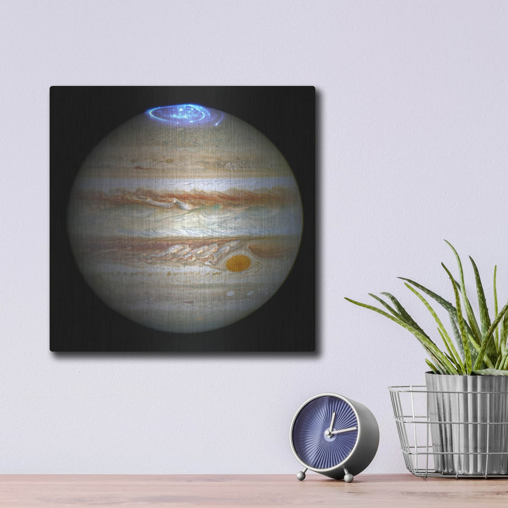 'Hubble Captures Vivid Auroras In Jupiters Atmosphere' by NASA Space Photos – Metal Wall Art, 12x12 room view