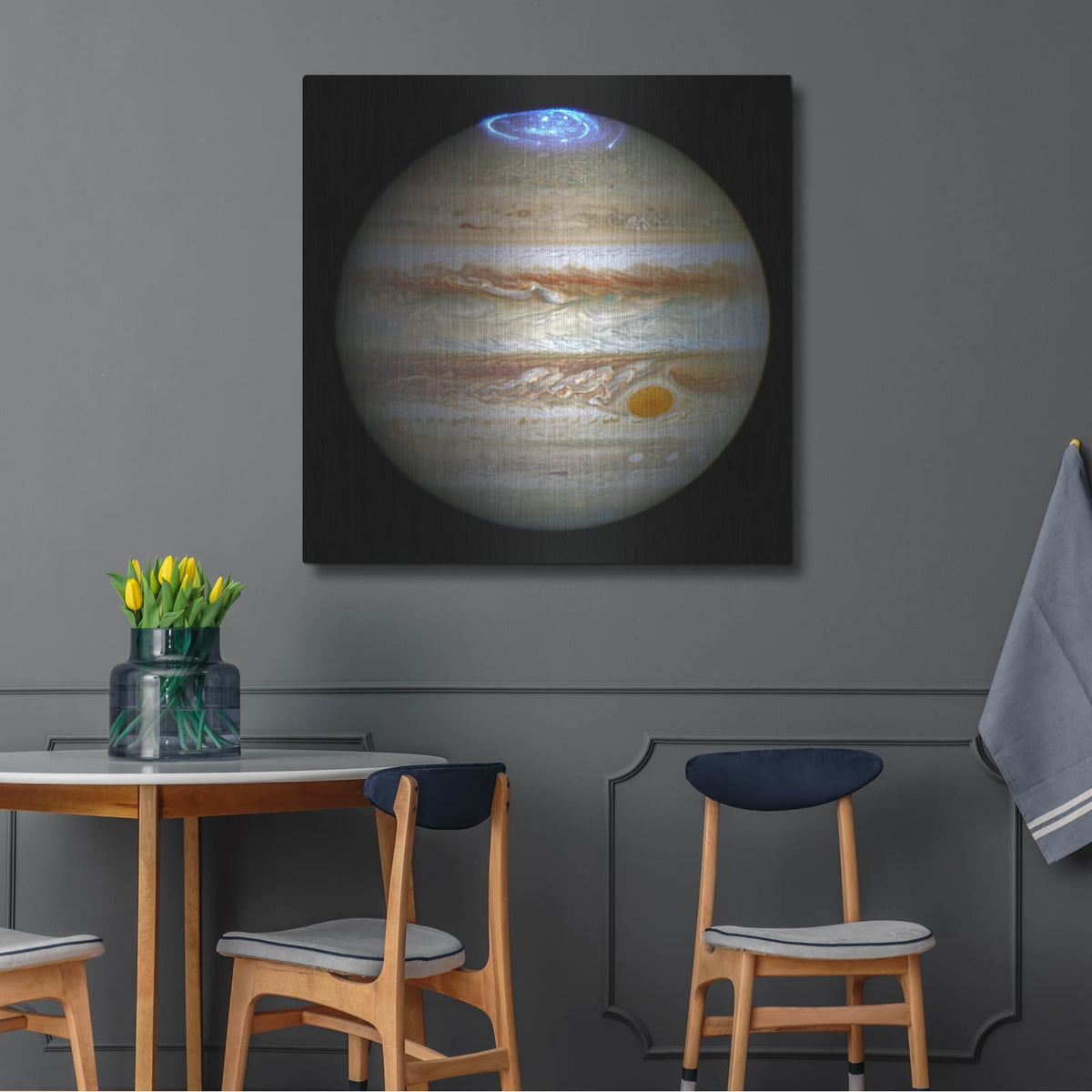 'Hubble Captures Vivid Auroras In Jupiters Atmosphere' by NASA Space Photos – Metal Wall Art, 36x36 room view