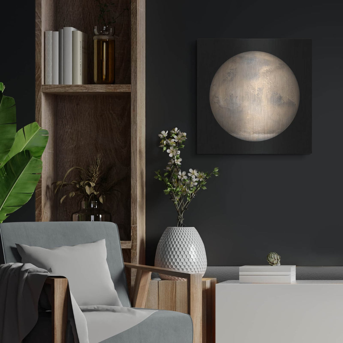 'Mars Opposition And Equinox' by NASA Space Photos – Metal Wall Art, 24x24 room view