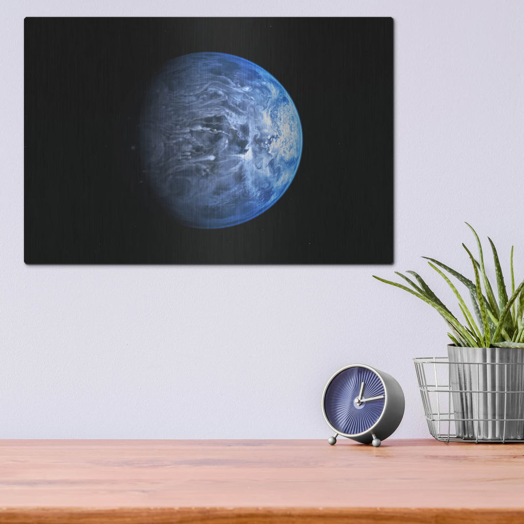 'Nasa Hubble Finds A True Blue Planet-' by NASA Space Photos – Metal Wall Art, 16x12 room view