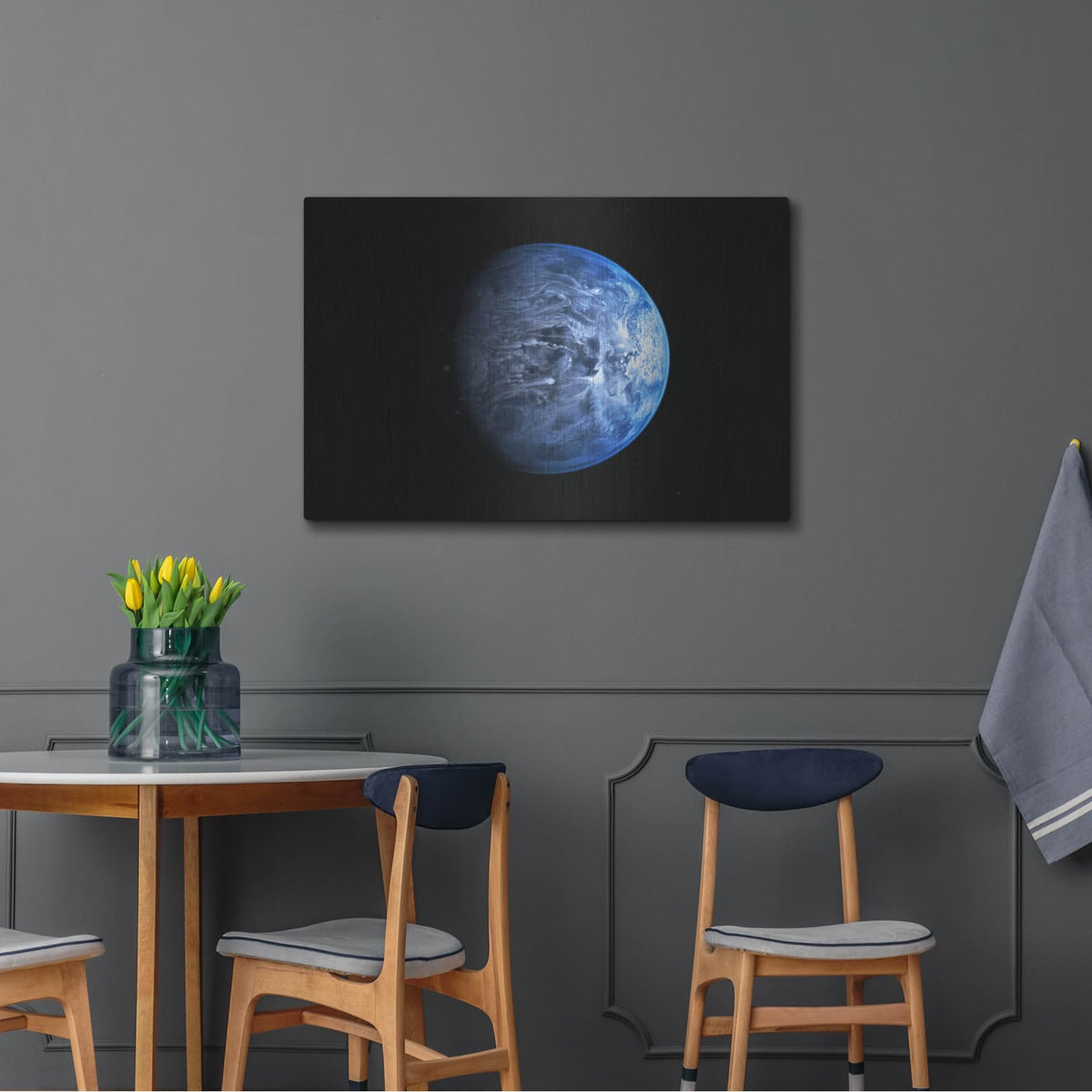 'Nasa Hubble Finds A True Blue Planet-' by NASA Space Photos – Metal Wall Art, 36x24 room view