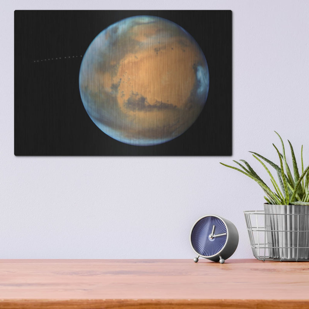 'Phobos Moon - Orbiting Marz' by NASA Space Photos – Metal Wall Art, 16x12 room view