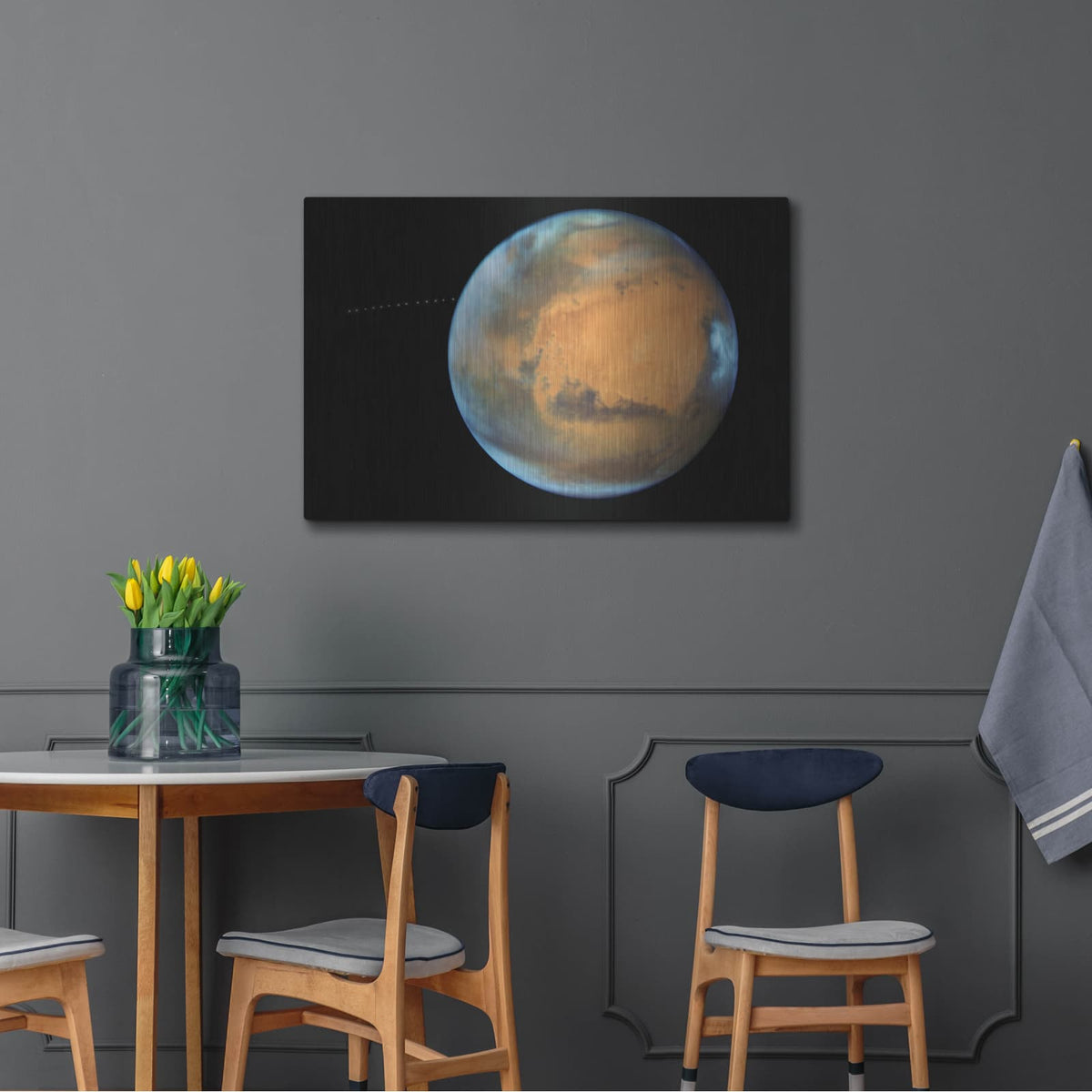 'Phobos Moon - Orbiting Marz' by NASA Space Photos – Metal Wall Art, 36x24 room view
